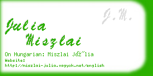 julia miszlai business card